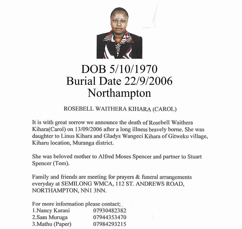 Sample Death Announcements Beautiful My Fellow Kenyans and Friends