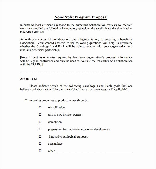 Sample Grant Proposal Non Profit Best Of Sample Non Profit Proposal Template 13 Free Documents