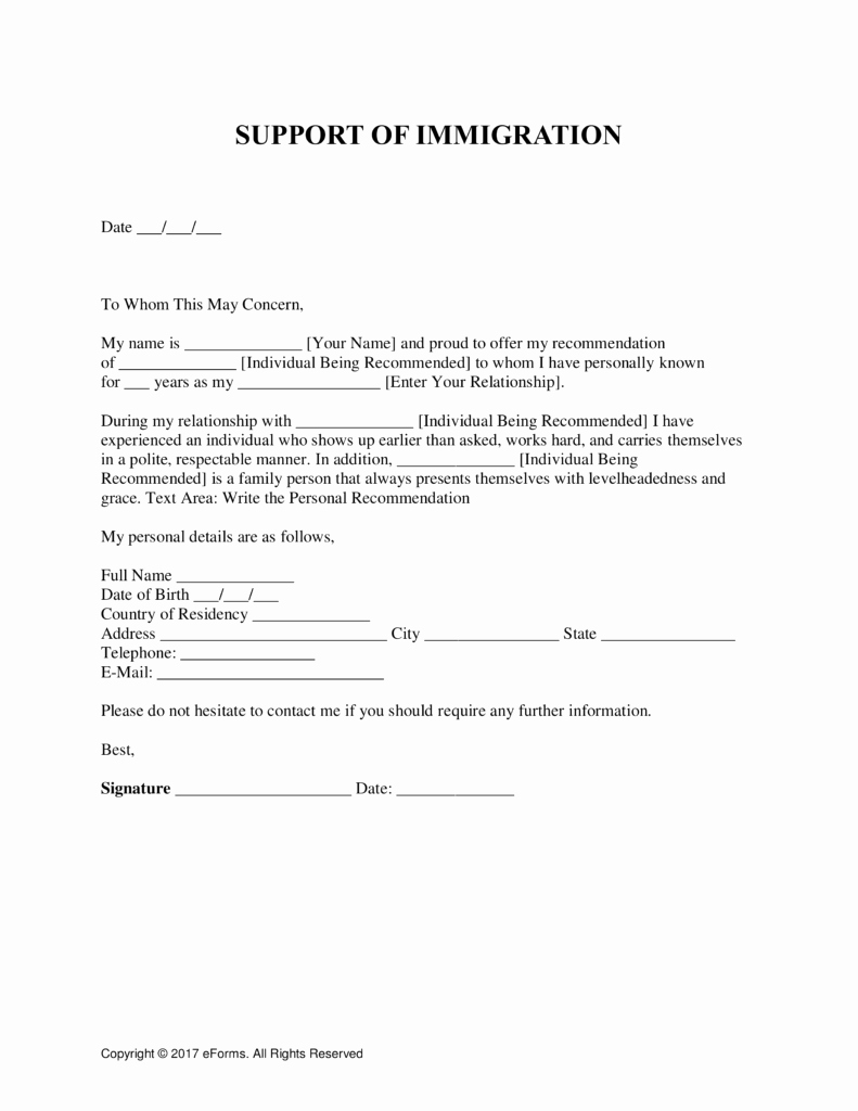 Sample Humanitarian Letter for Immigration Luxury Letters Support for Immigration