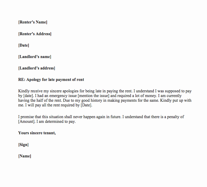 Sample Letter Explaining Late Payments Fresh Late Rent Payment Letter to Landlord