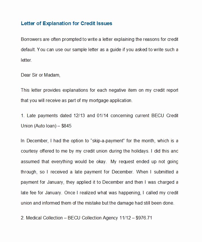 Sample Letter Explaining Late Payments Unique 48 Letters Explanation Templates Mortgage Derogatory