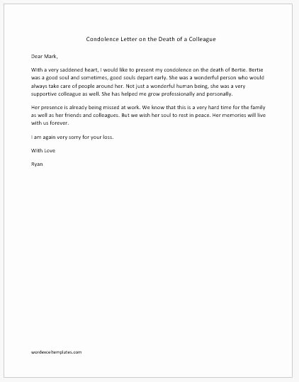 Sample Letter Of Death Notification to Friends Elegant Condolence Letters &amp; Email Templates