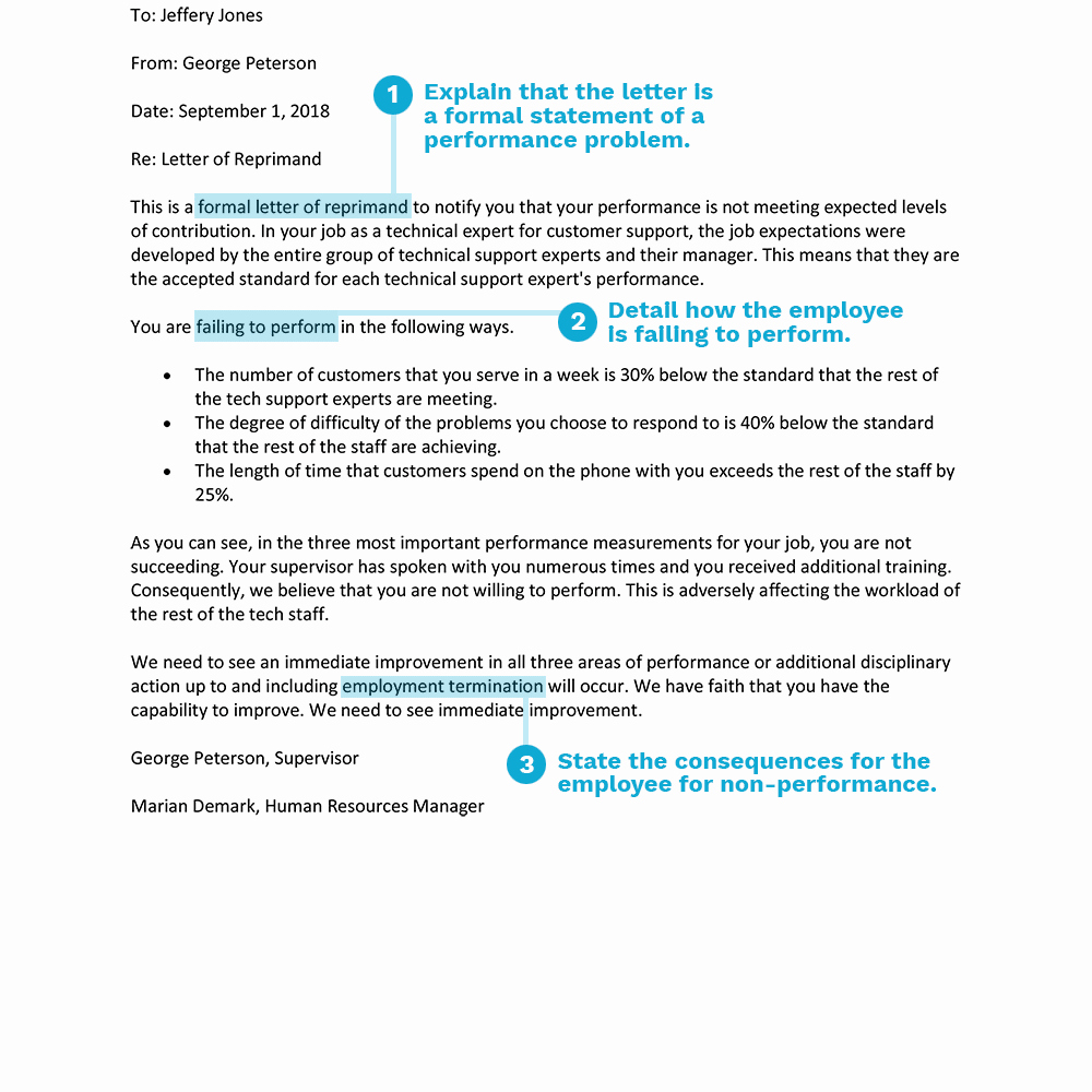 Sample Letter Of Incompetence From Doctor New How to Write Reprimand Letters for Employee Performance