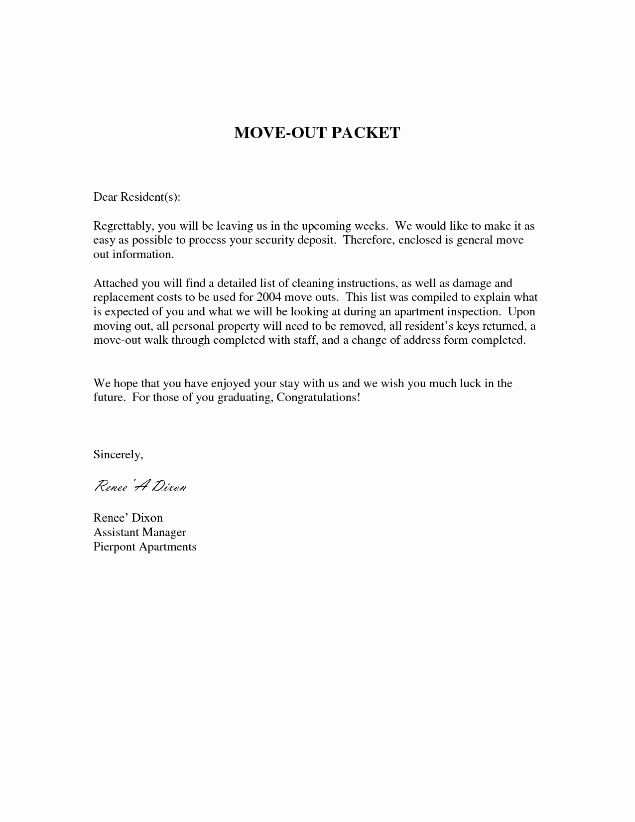 Sample Letter to Landlord for Moving Out Fresh Best S Of Friendly Letter to Move Out Notice to