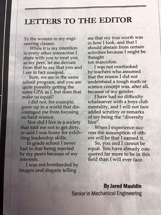 Sample Letters to the Editor for Students Lovely An Open Letter to Female Engineering Students