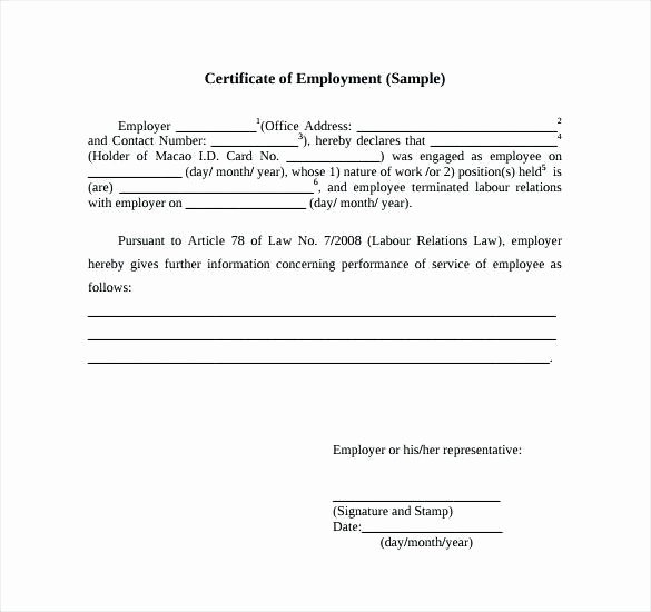 Sample Of Certificate Of Employment Fresh Salary Certificate Sample Proof Employment format