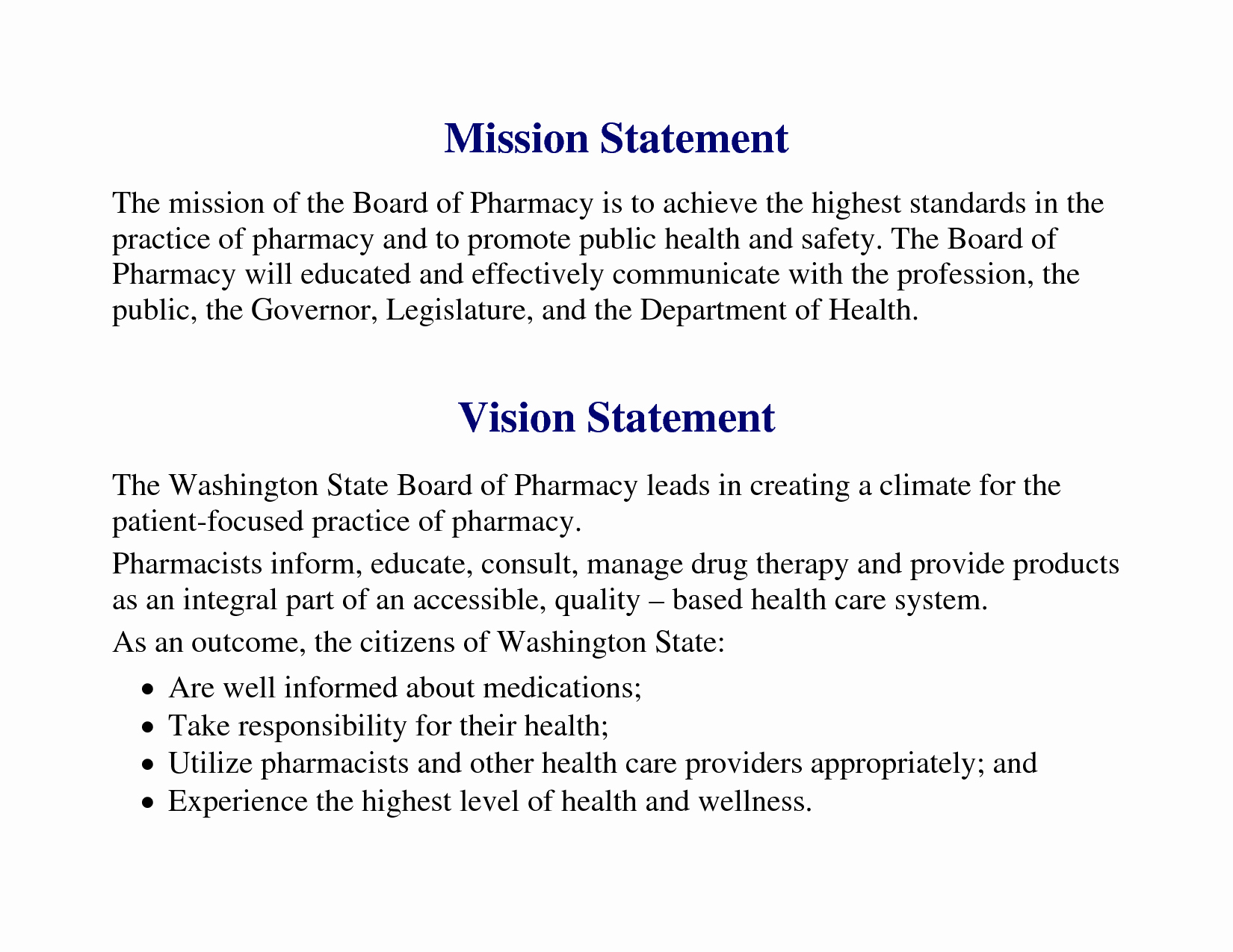 nursing personal vision statement examples