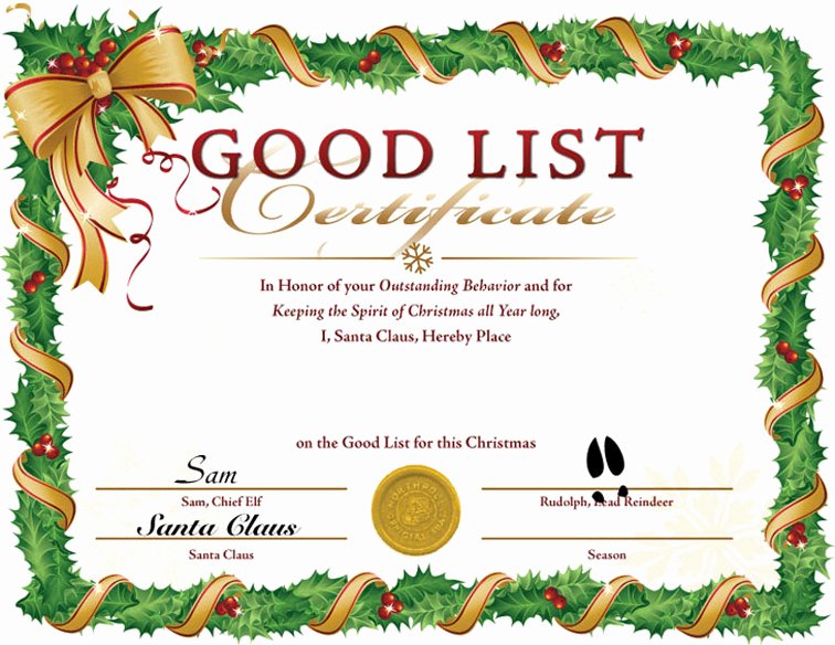 Santa Gift Certificate Template Inspirational Free Santa S at the Buns
