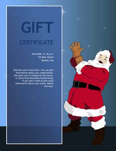 christmas t certificate templates