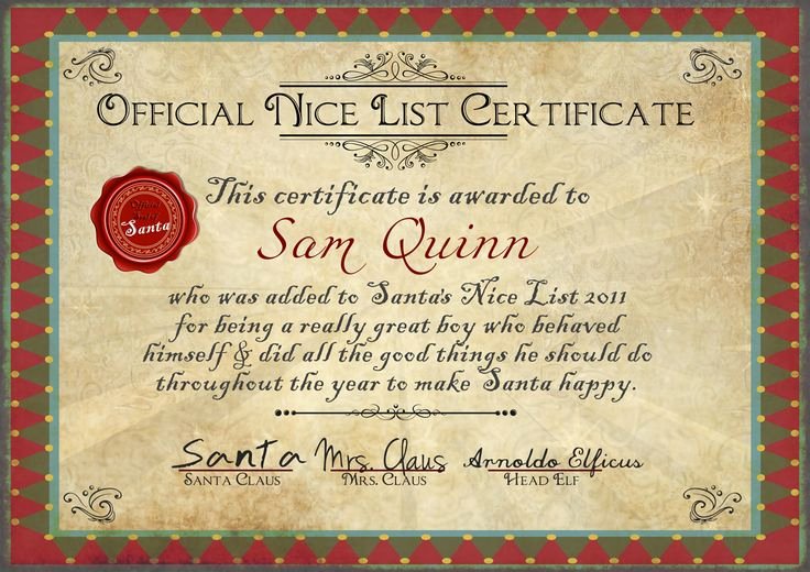 Santa&amp;#039;s Nice List Certificate Template Awesome 8 Best Motivations Images On Pinterest