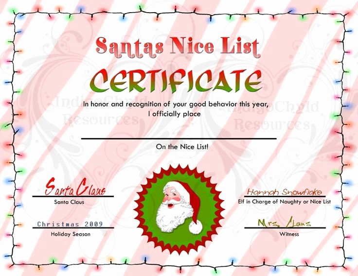 Santa&amp;#039;s Nice List Certificate Template Best Of 1090 Best Images About Letters From Santa On Pinterest