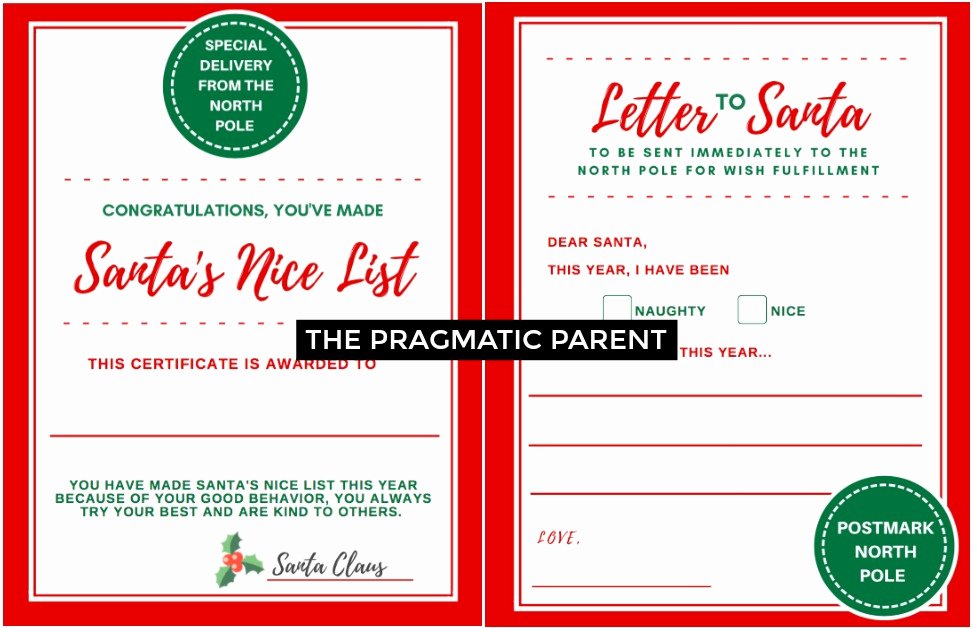 Santa&amp;#039;s Nice List Certificate Template Fresh 2019 Printable Letter to Santa &amp; Certificate for Making