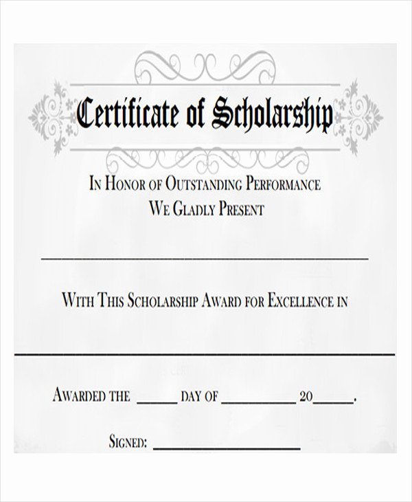 Scholarship Award Certificate Template Inspirational 26 Printable Certificate Templates