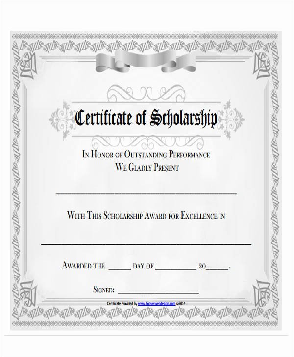 Scholarship Award Certificate Templates Elegant 43 Printable Award Certificates Word Psd Ai Eps Vector