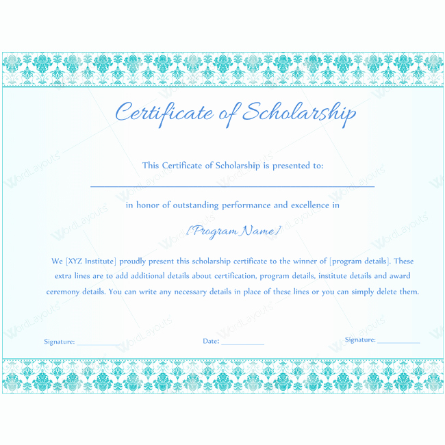 Scholarship Award Certificate Templates New 89 Elegant Award Certificates for Business and School events