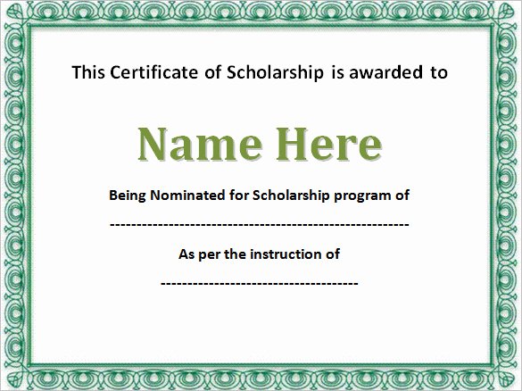 Scholarship Awards Certificates Templates Lovely 43 formal and Informal Editable Certificate Template