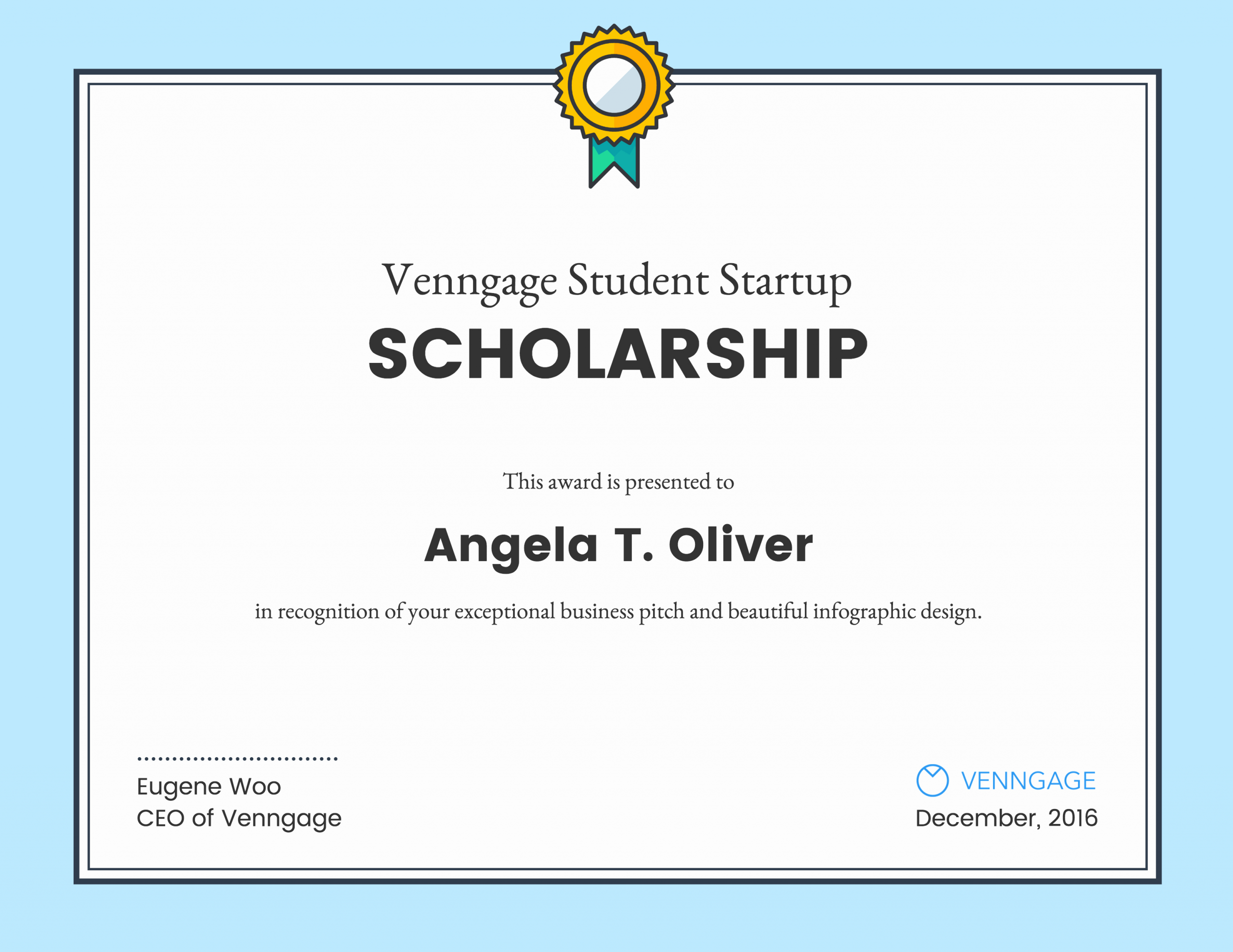 Scholarship Certificate Template Free Inspirational Venngage Student Scholarship Winners Venngage