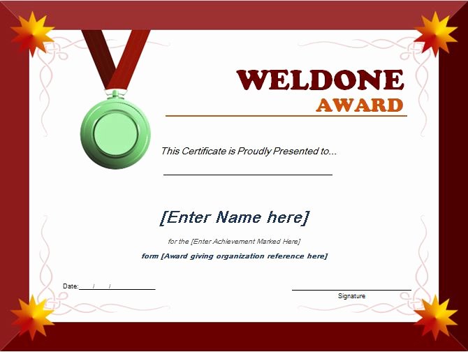 Scholarship Certificate Template Word Awesome 43 Stunning Certificate and Award Template Word Examples