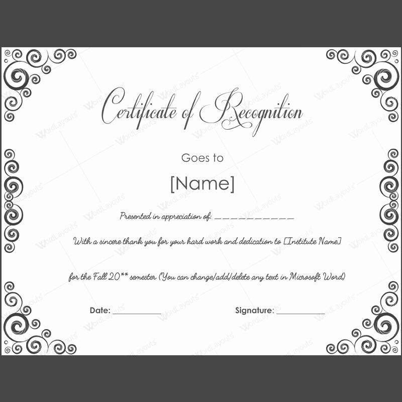 Scholarship Certificate Template Word Elegant 43 Stunning Certificate and Award Template Word Examples