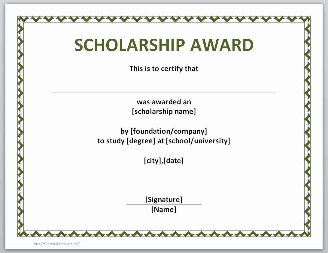 Scholarship Certificate Template Word Lovely 13 Free Certificate Templates for Word