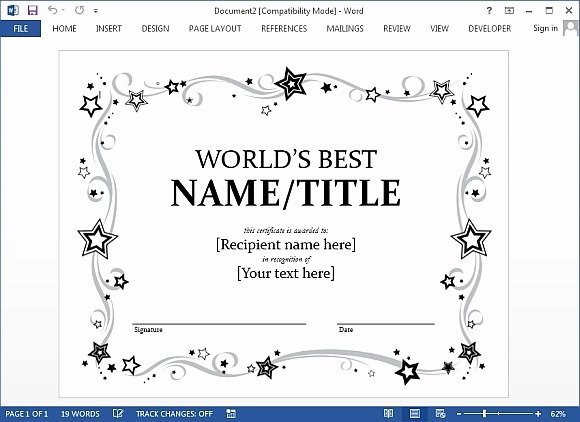 Scholarship Certificate Template Word Lovely Best Certificate Templates for Word