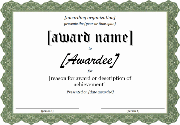 Scholarship Certificate Template Word Unique Award Certificate Sample