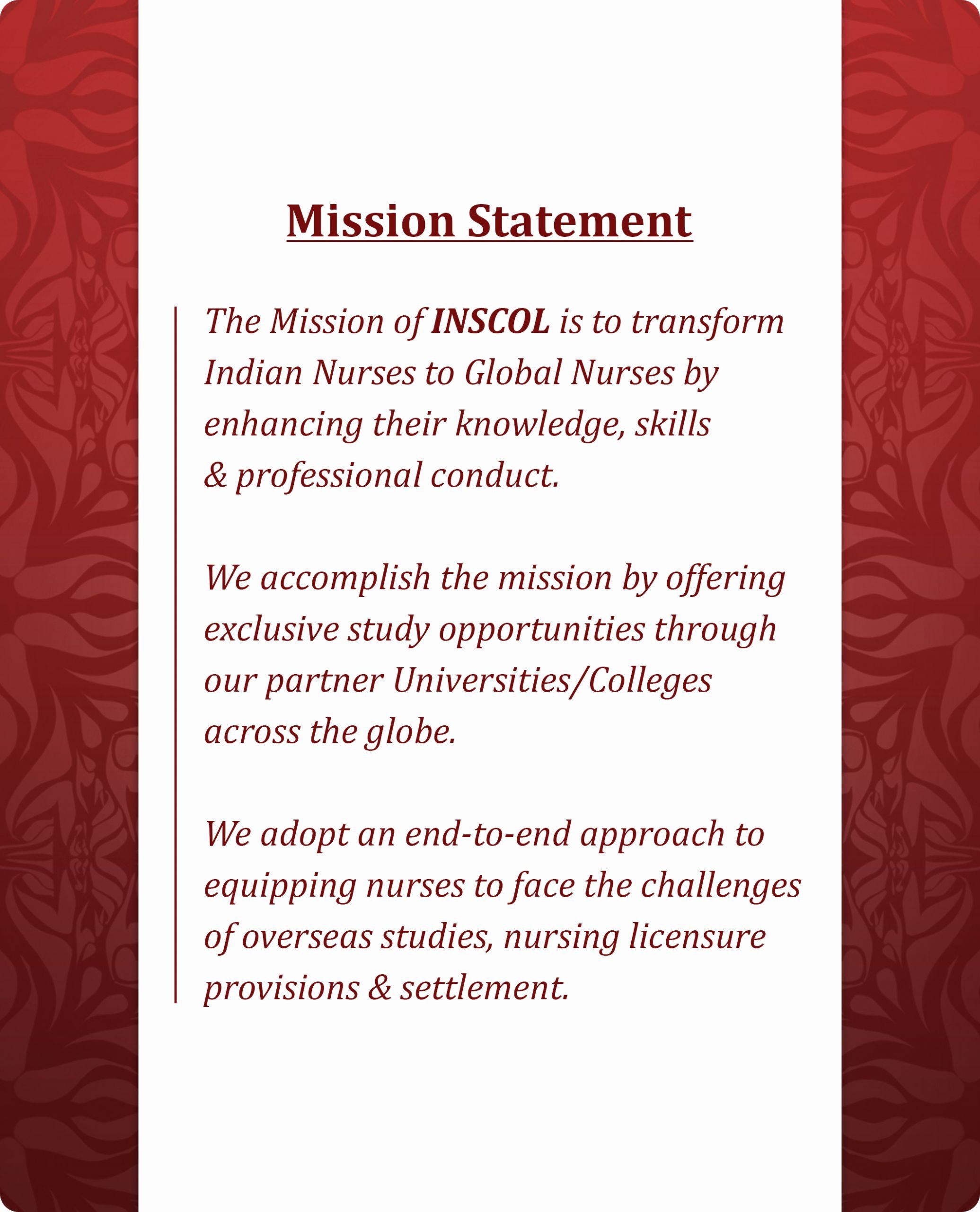 School Of Nursing Mission Statement Examples Lovely Inscol Mission – top Nursing Study Programs In Uk Usa Ca