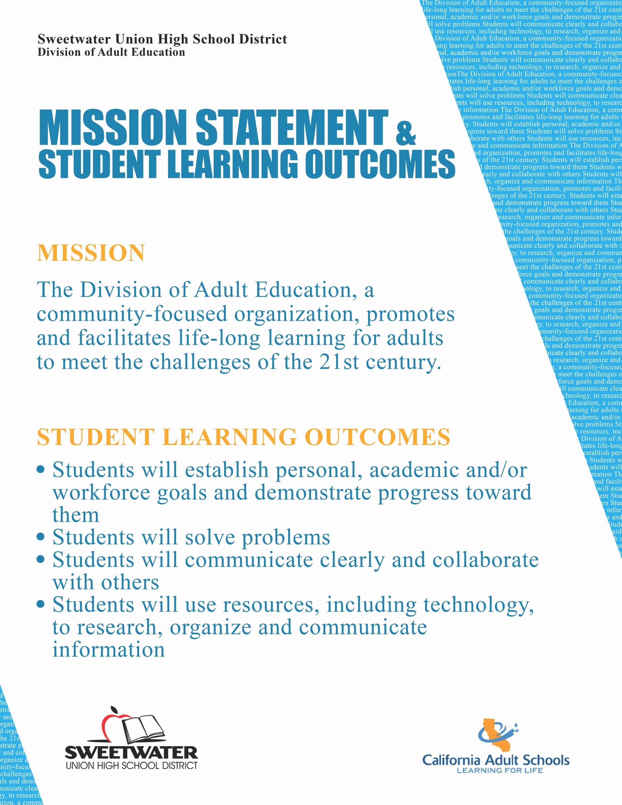 School Of Nursing Mission Statement Examples New Adult Education