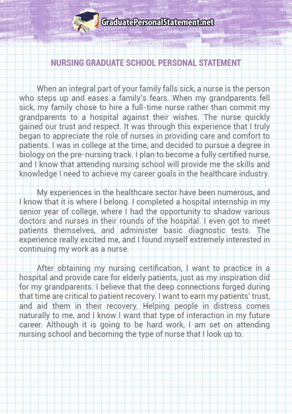 School Of Nursing Mission Statement Examples Unique Nursing Graduate School Personal Statement Sample