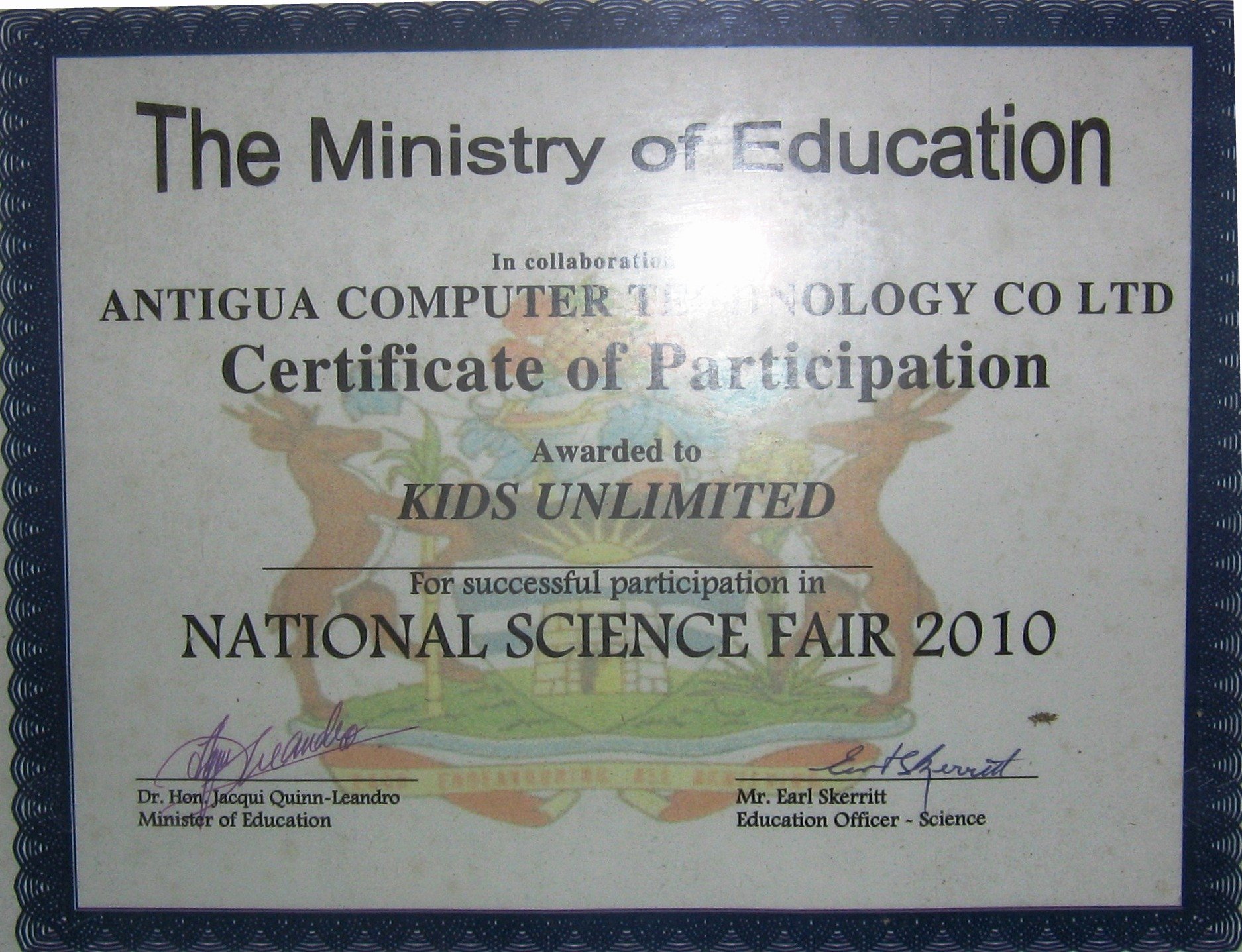Science Fair Award Certificate Fresh Congratulations Kids Unlimited School