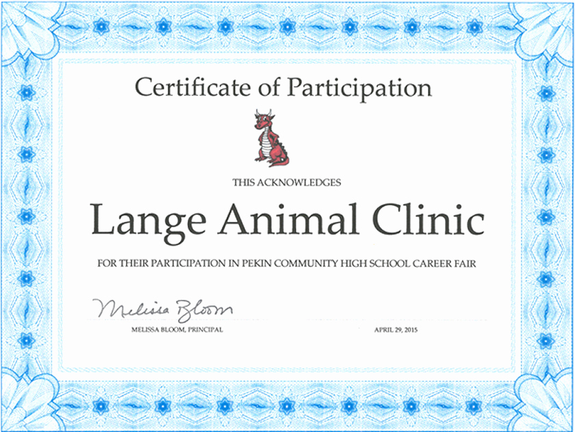 Science Fair Certificates Of Participation Luxury Veterinary