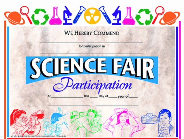 Science Fair Certificates Of Participation Pdf Luxury Hayes Science Fair Awards and Incentives Certificate 8 1