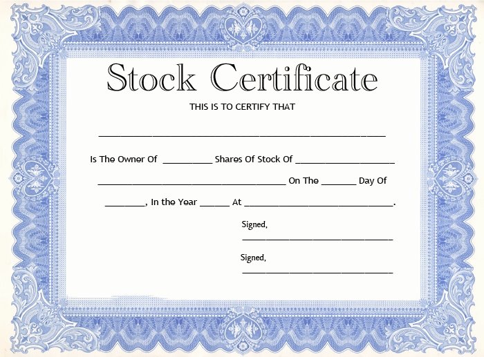 Share Certificate Template Free Download Inspirational 20 Stock Certificate Templates
