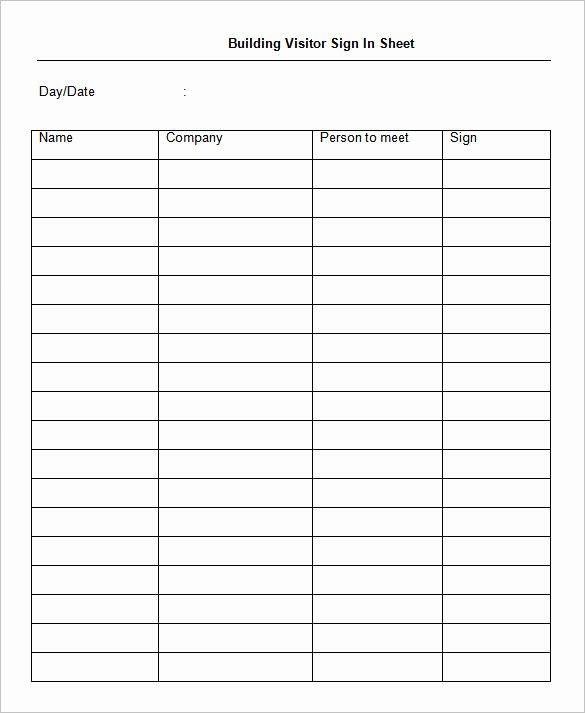 Sign In Template Pdf Inspirational 75 Sign In Sheet Templates Doc Pdf