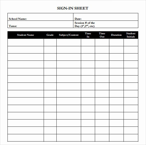Sign In Template Pdf New Free 32 Sample Sign In Sheet Templates In Pdf