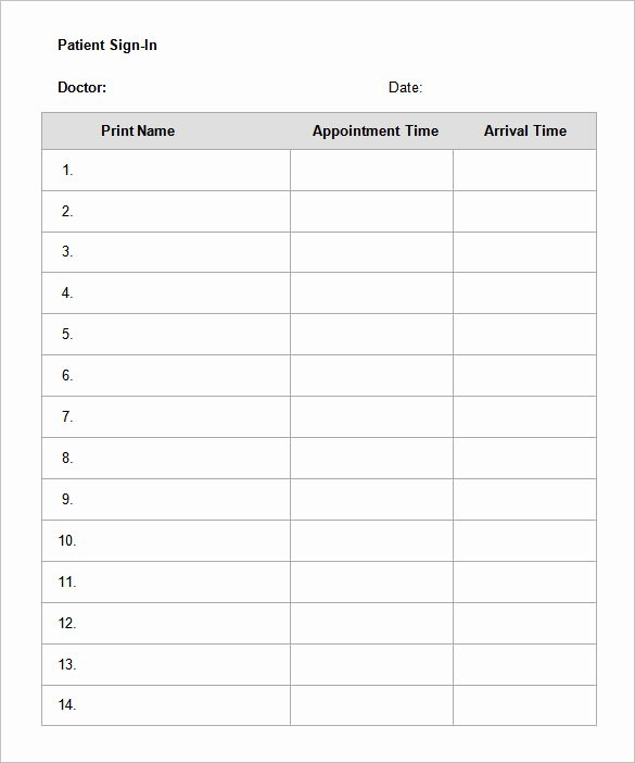 Sign In Template Pdf Unique 75 Sign In Sheet Templates Doc Pdf