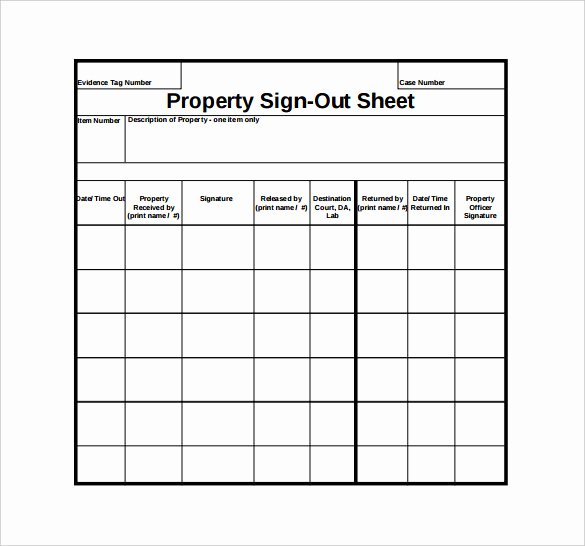 Signing In and Out form Fresh Sign Out Sheet Template 16 Free Word Pdf Documents