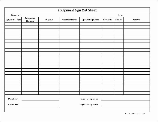 Signing In and Out form Luxury Inventory Sign Out Sheet Template