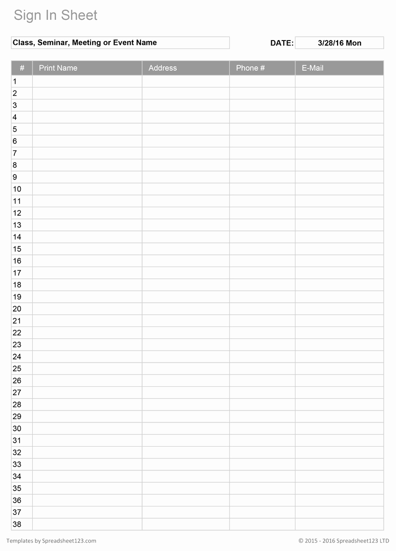 Signing In and Out form Unique 30 Sign In Sheet Template Download Open House Meeting