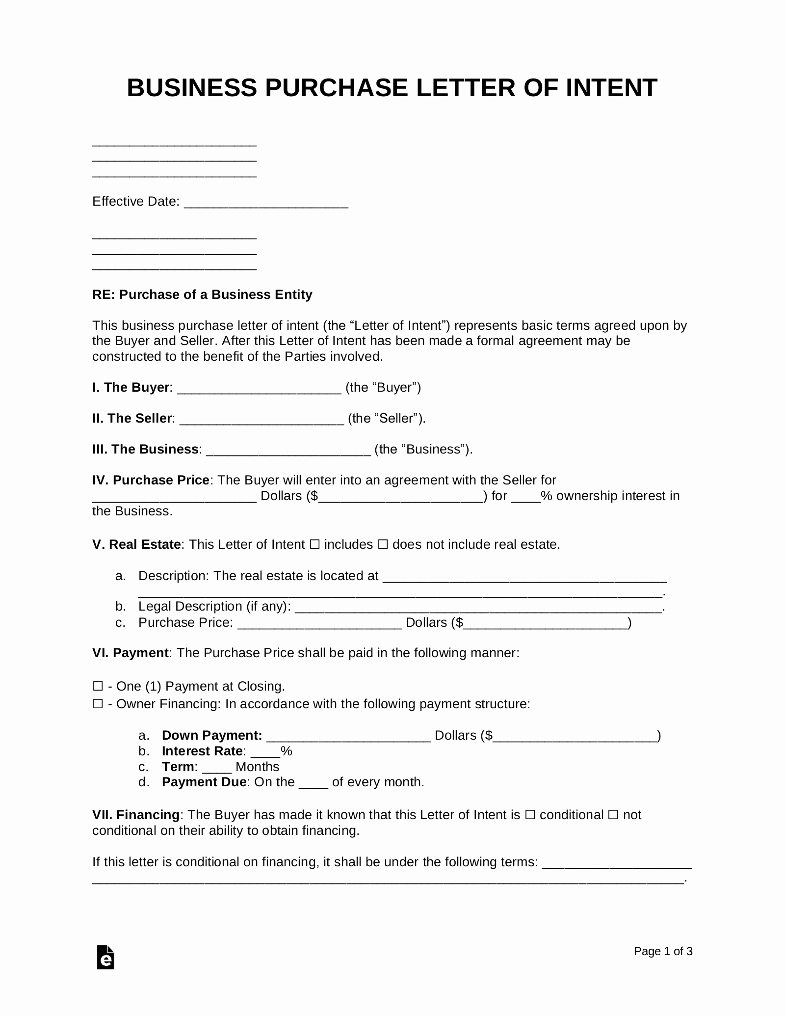 Simple Letter Of Intent to Purchase Property New Free Business Purchase Letter Of Intent Template Pdf