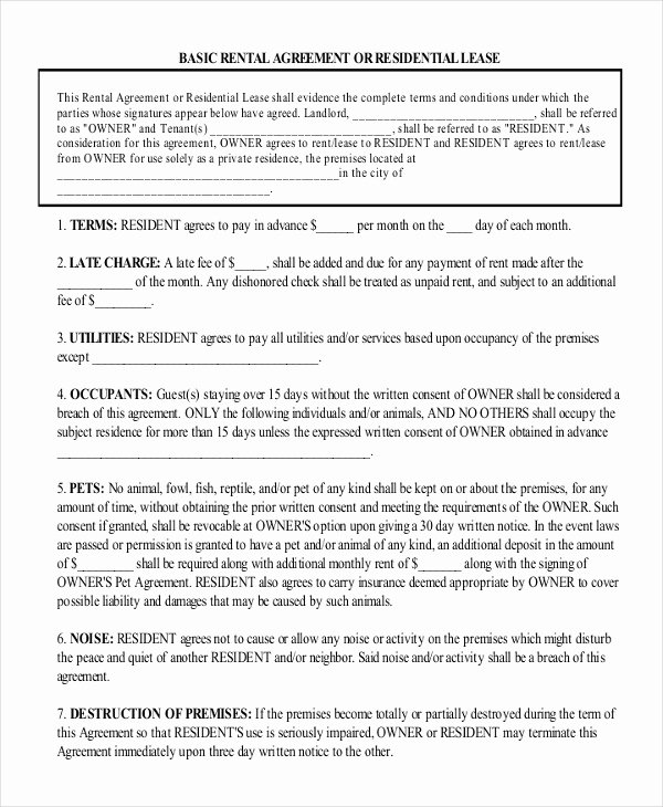 Simple Rent Agreement form Awesome 27 Simple Rental Agreement Templates Free Word Pdf