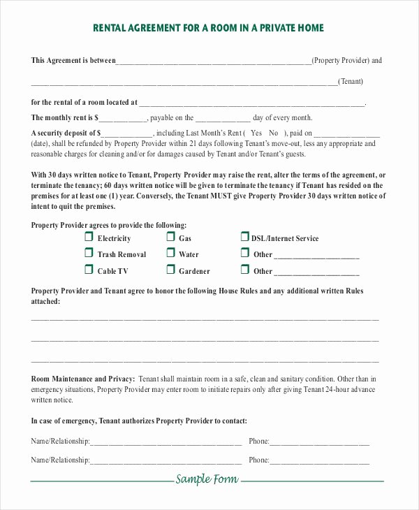 Simple Rent Agreement form Inspirational Basic Rental Agreement Fillable