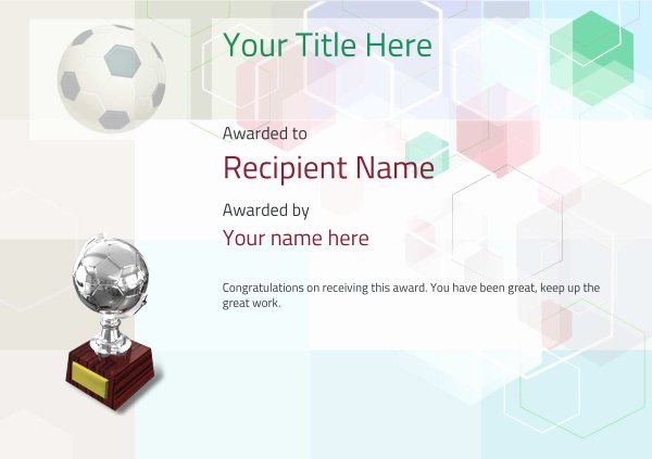 Soccer Awards Certificates Templates New Free soccer Certificate Templates Add Printable Badges