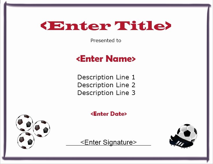 Soccer Certificate Word Template Fresh 13 Free Sample soccer Certificate Templates Printable