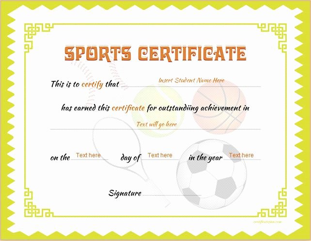Softball Award Certificate Template Best Of Sports Certificate Templates for Ms Word