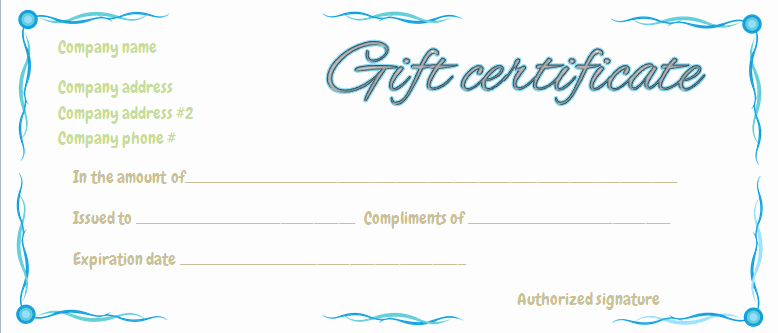 Spa Day Gift Certificate Template Lovely Blue Ribbons Gift Certificate Template
