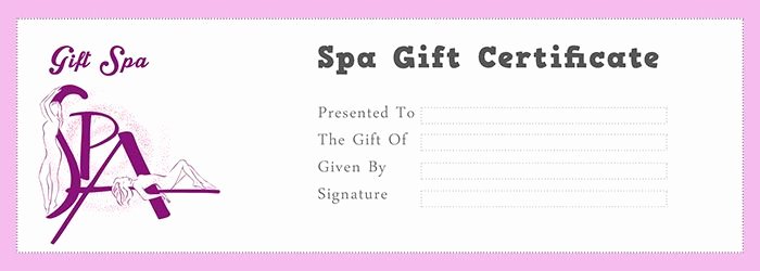 Spa Gift Certificate Template Inspirational Spa Gift Certificate Template Free Gift Certificate