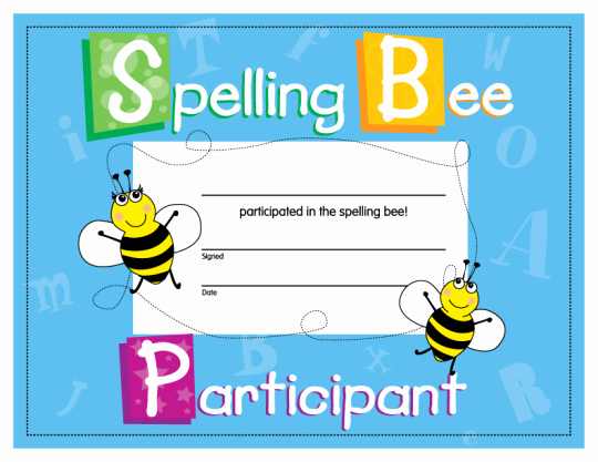 Spelling Bee Certificate Template Lovely Spelling Bee Certificate Google
