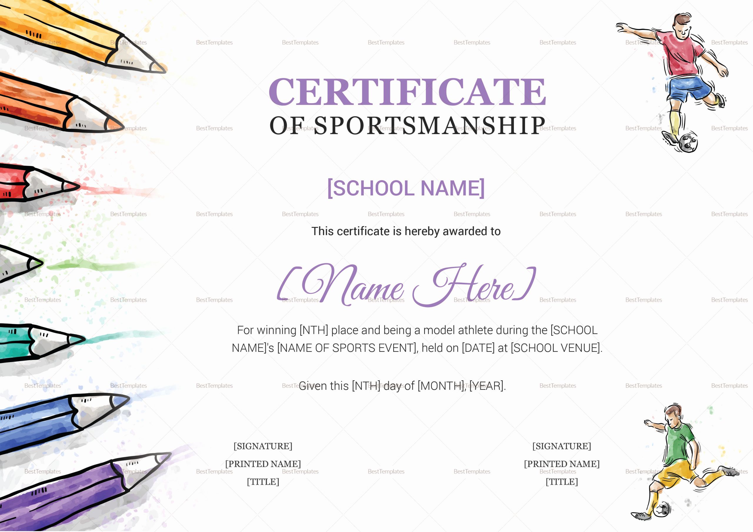 Sports Certificate format In Word Luxury Kids Sports Award Certificate Design Template In Psd Word