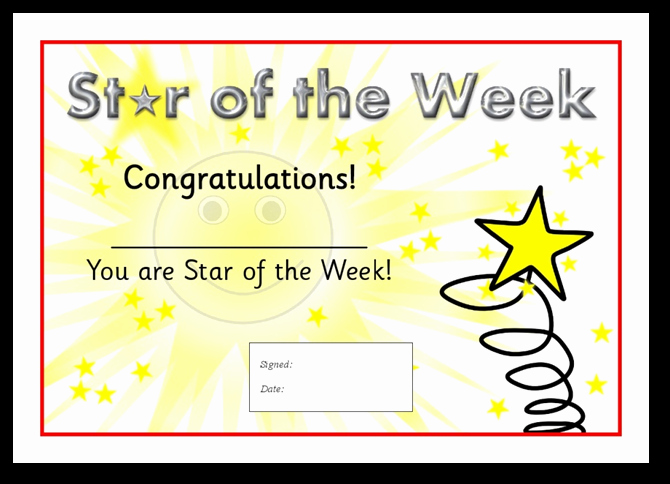 Star Of the Week Poster Printable Elegant How to Praise A Good Performing Child In Front Of the